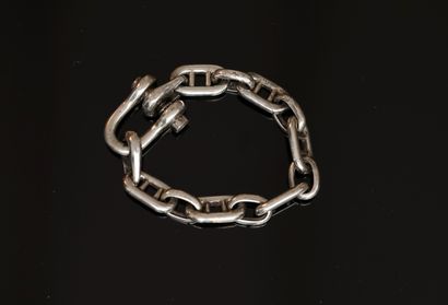 Silver BRACELET, crab hallmark, with anchor...