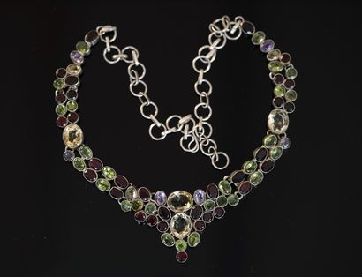 FANTAISIE - Silver-plated metal NECKLACE...