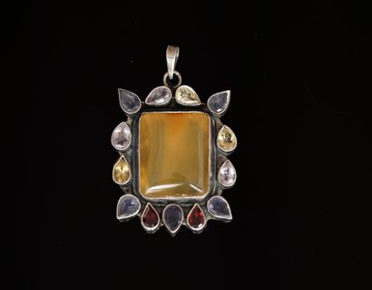 PENDANT in silver min 800/°° (swan hallmark)...