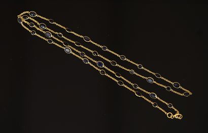 SAUTOIR in 925/°° gold-plated silver, punctuated...