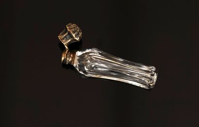 Crystal SALT BOTTLE with gilded or blackened...