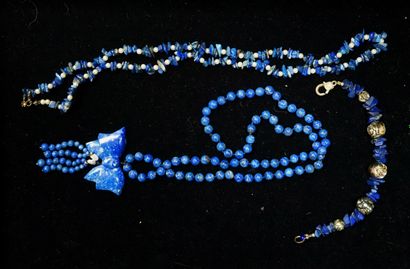 SET includes 1 NECKLACE of lapis lazuli chips...
