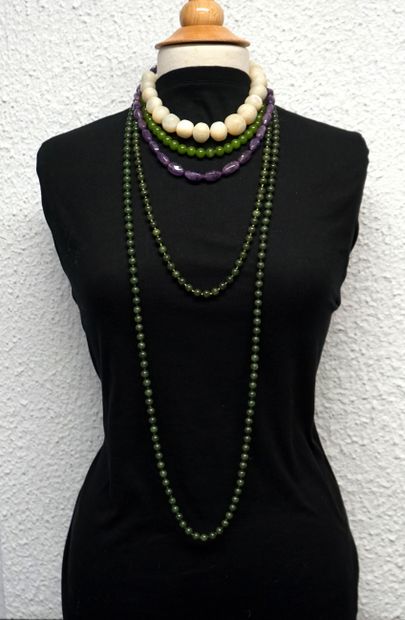 SET including 3 SAUTOIRS, 6 NECKLACES, 1...