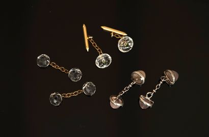 Gilded or silvered metal SET of 3 PAIRS OF...