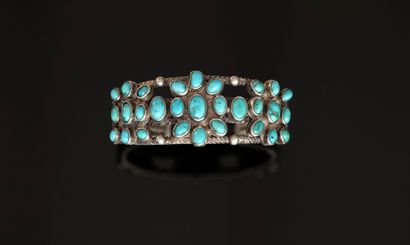 BRACELET in silver, swan hallmarked, rigid...