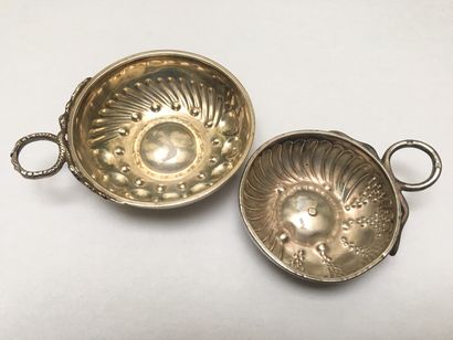 SET OF 2 silver TASTEVINS Minerve hallmark,...