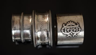 Minerve hallmarked silver SET of 3 napkin...