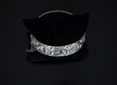 Rigid opening BRACELET in min. 800/°° silver...