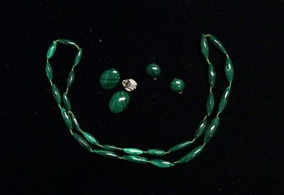SET in malachite, including 1 necklace without...