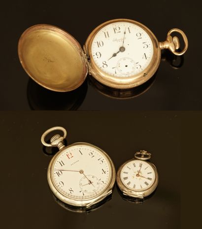 SET of 3 collar or gusset watches in gilt...