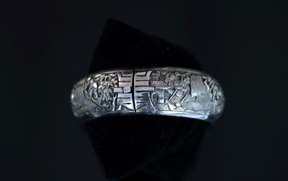 JONC BRACELET in silver min 800/°° with boats...