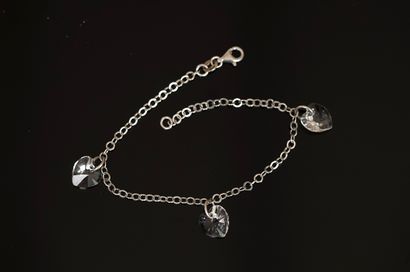 BRACELET in 925/°° silver with heart-shaped...
