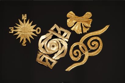 Gilded metal SET including 3 PINS, 