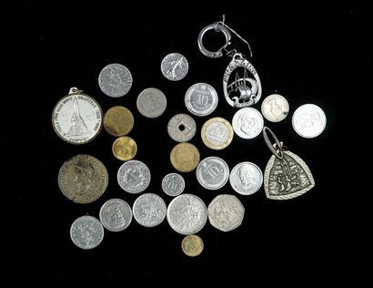 SET of dismantled coins and 3 various medals...