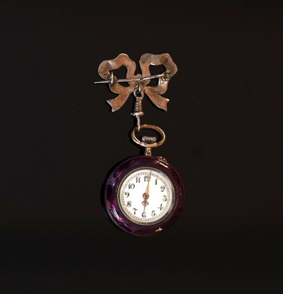 Silver and silver gilt BROCHURE and NECKWATCH...