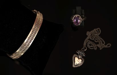 SET in silver min 800/°° comprising 1 openwork...