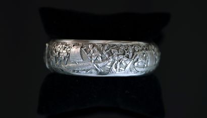 JONC BRACELET in silver min 800/°° with boats...