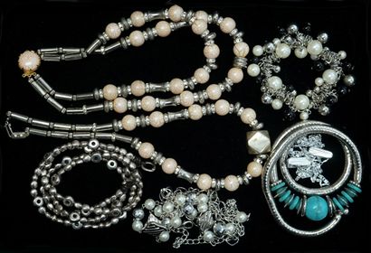 FANTAISIE - SET in silver-plated metal and...