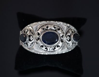 Rigid opening BRACELET in min. 800/°° silver...