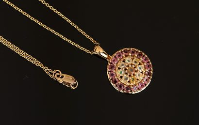 PENDANT and CHAIN in 925/°° gilt silver (vermeil),...