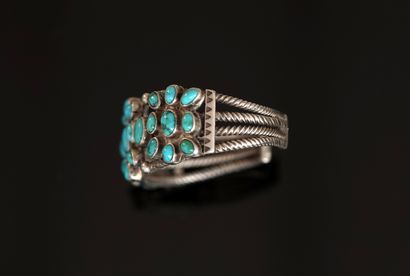 BRACELET in silver, swan hallmarked, rigid...