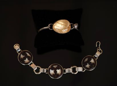 JONC BRACELET opening in modernist silver...