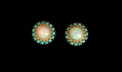 PAIR OF 925/°° gold-plated silver earrings...