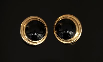 NINA RICCI - PAIR OF CLIPS in gilded metal...