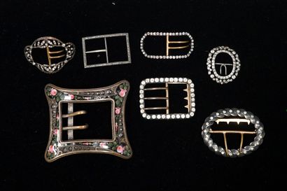 Silver-plated metal, rhinestone and enamel...