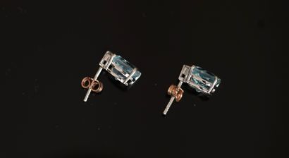 PAIR OF 925/°° silver ear studs set with...