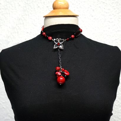 PHILIPPE FERRANDIS - NECKLACE in silver-plated...