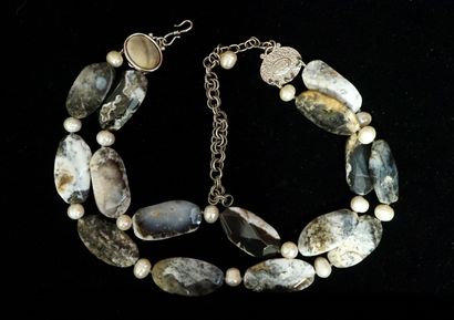 PHILIPPE FERRANDIS - NECKLACE in silver-plated...