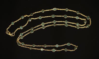 SAUTOIR in 925/°° gold-plated silver punctuated...