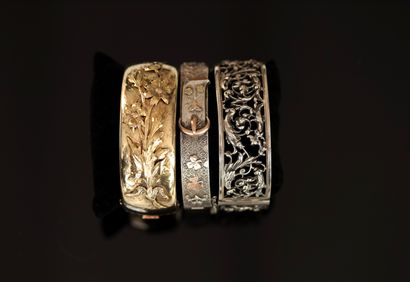 ENSEMBLE en argent et argent doré, poinçon...