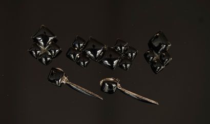 JACQUES GAUTIER - DEMI PARURE in silver-plated...