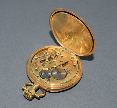 MONTRE A GOUSSET in 18K (750/°°) yellow gold,...