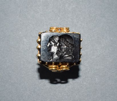 Men's ring in 18K (750/°°) yellow gold with...