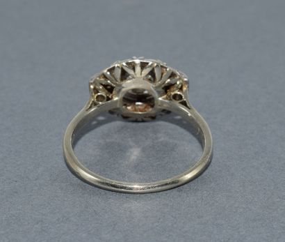 18K (750/°°) white gold ring, eagle head...