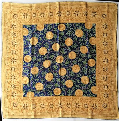 CHRISTIAN DIOR - Signed silk CARRE, hand-rolled,...