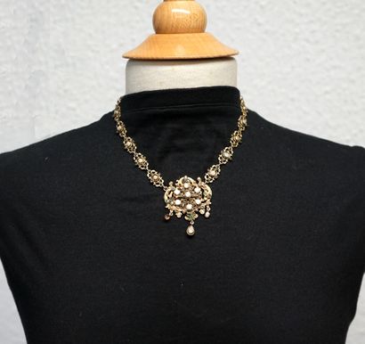 NECKLACE in silver gilt min 800/°° swan and...