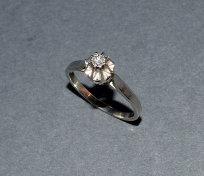 SOLITAIRE in 18K (750/°°) white gold with...