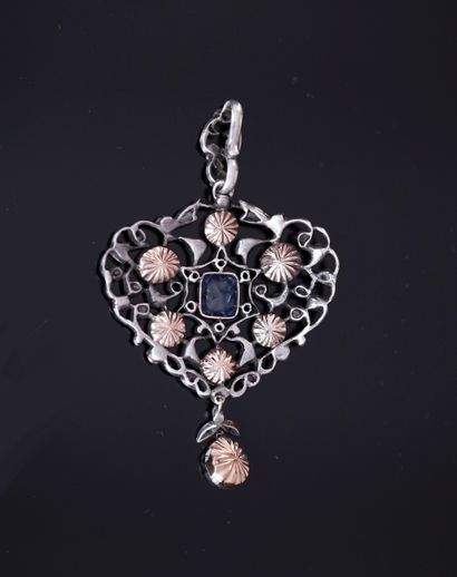 PENDANT in silver min 800/°° and 18K (750/°°)...
