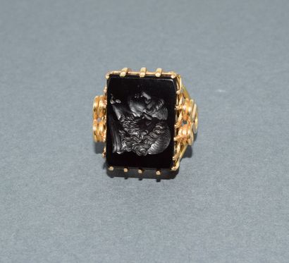 Men's ring in 18K (750/°°) yellow gold with...