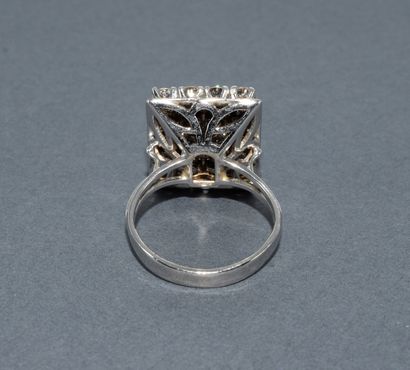 RING in 18k (750/°°) white gold with eagle's...