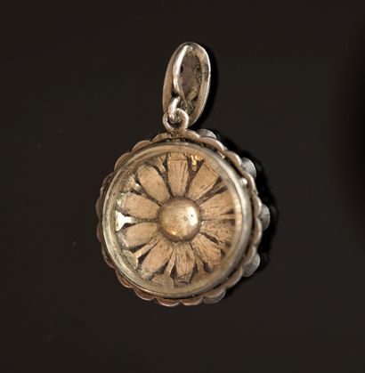 PENDENTIF porte-photo en argent et argent...