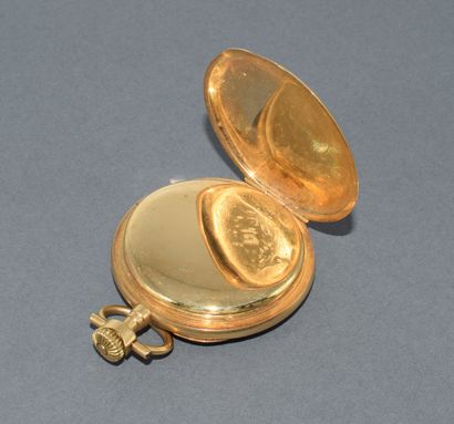MONTRE A GOUSSET in 18K (750/°°) yellow gold,...