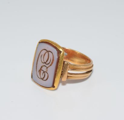 18K (750/°°) yellow gold eagle head hallmarked...
