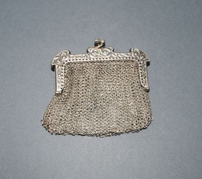 AUMONIERE AND BOURSE in silver 800/°° boar...