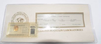 Sealed orange-yellow sapphire, with GIL certificate...