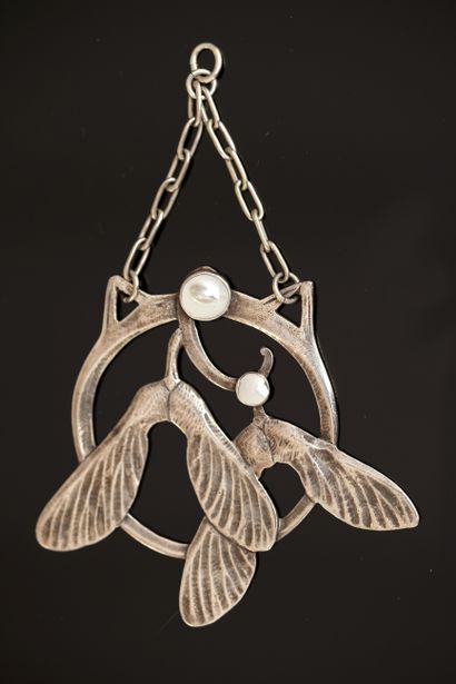 PENDANT in silver min 800/°° (boar hallmark)...
